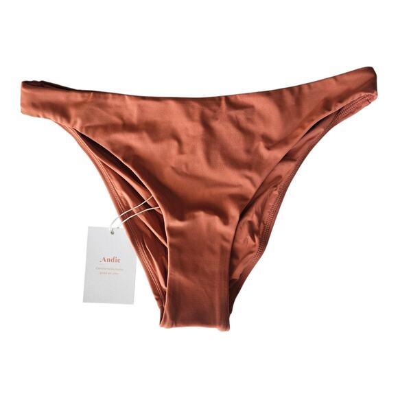 ANDIE Swim Women's S Symi Bottom Cedar Brown Bikini AB431 NEW NWT - Picture 1 of 5